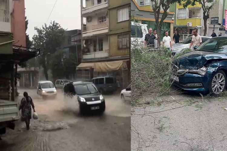 Adana’da kuvvetli yağış hayatı felç etti