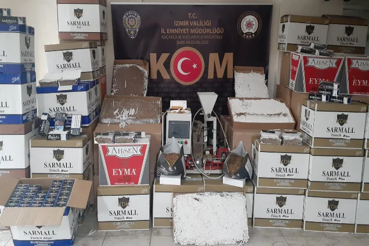 İzmir'de kaçak sigara imalathanelerine baskın