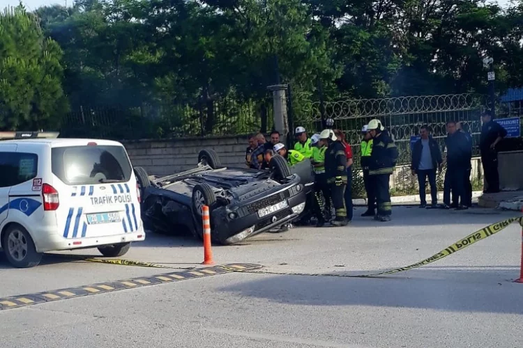 Denizli'de kaza: Otomobil takla attı