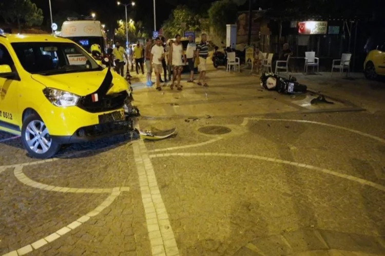 Muğla'da kaza: Motosiklet ve taksi kazaya karıştı