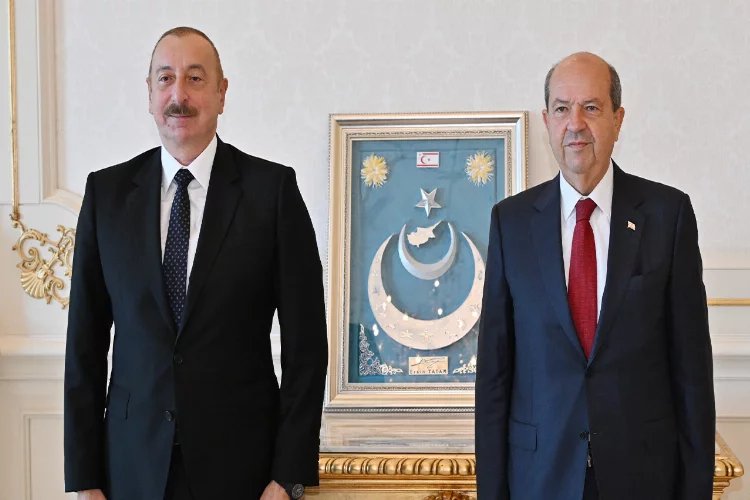 Azerbaycan Cumhurbaşkanı Aliyev, KKTC Cumhurbaşkanı ile görüştü