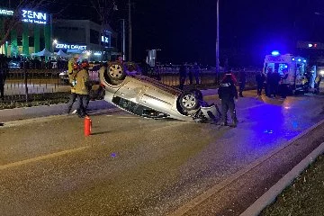 Bursa’da feci kaza: Otomobil takla attı