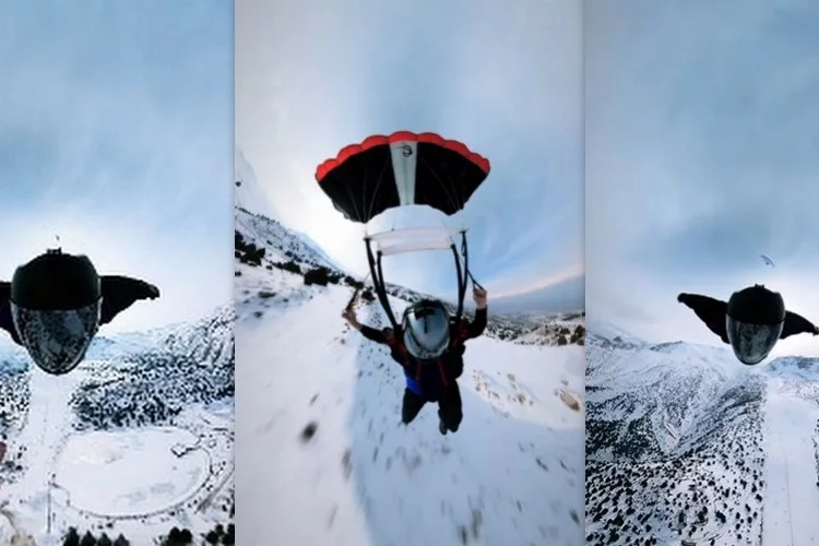 İrlandalı sporcudan Erzincan’da wingsuit atlayışı