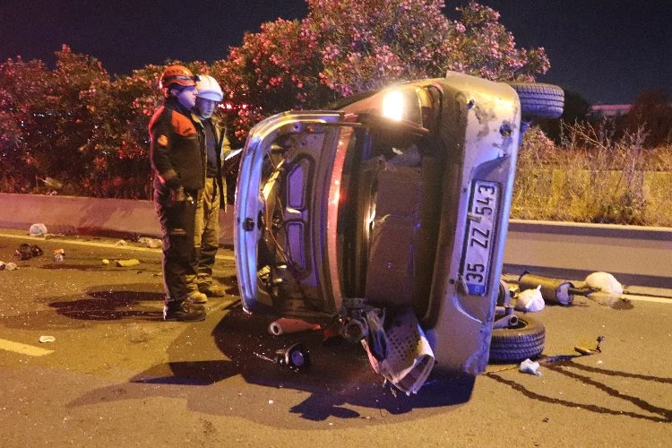 İzmir Haber: Otomobil takla attı, sürücüsü ağır yaralandı