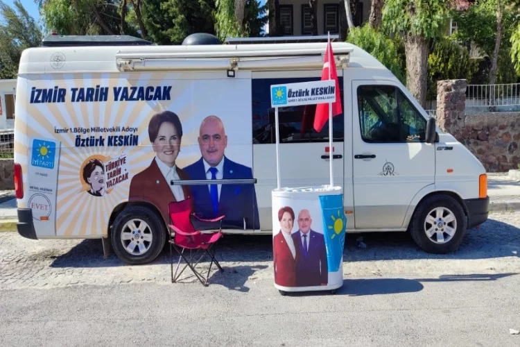 İYİ Partili Keskin karavanını seçim bürosu yaptı