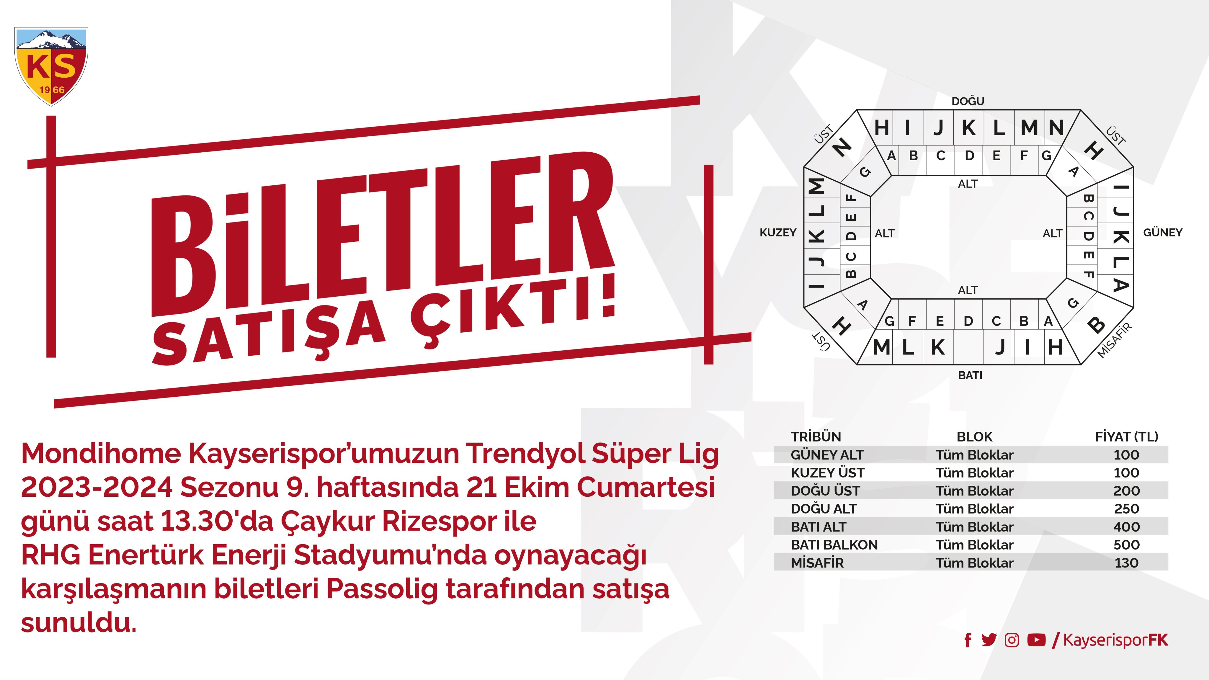Kayserispor - Çaykur Rizespor maçı biletleri (1)