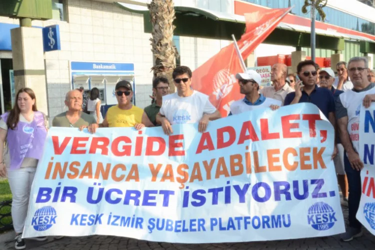 KESK İzmir’de TİS’in ilk teklifi öncesi alanlara çıktı, taleplerini açıkladı