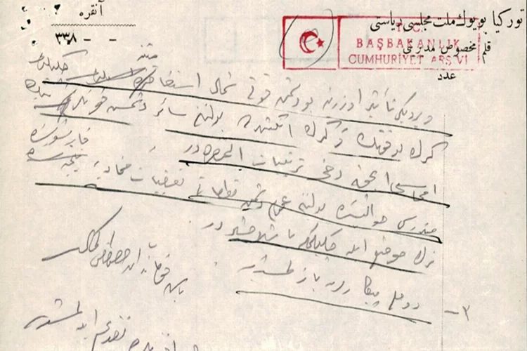 Milli Mücadele'nin ayrıntıları Atatürk'ün elinden yazılmış telgrafta