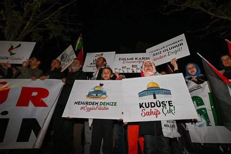 ABD'nin Ankara Büyükelçiliği önünde İsrail protesto edildi