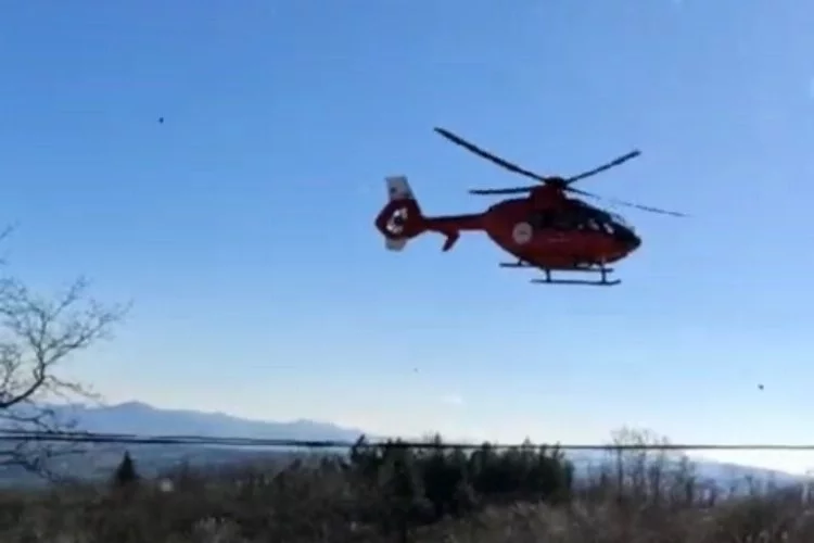 Samsun'da imdadına ambulans helikopter yetişti