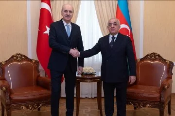TBMM Başkanı Kurtulmuş, Azerbaycan Başbakanı Asadov ile bir araya geldi